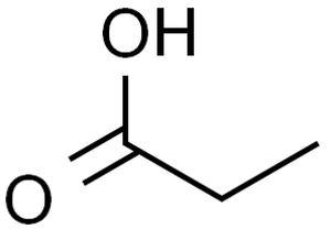 structural formula of propanoic acid structural formula of propanoic acid
